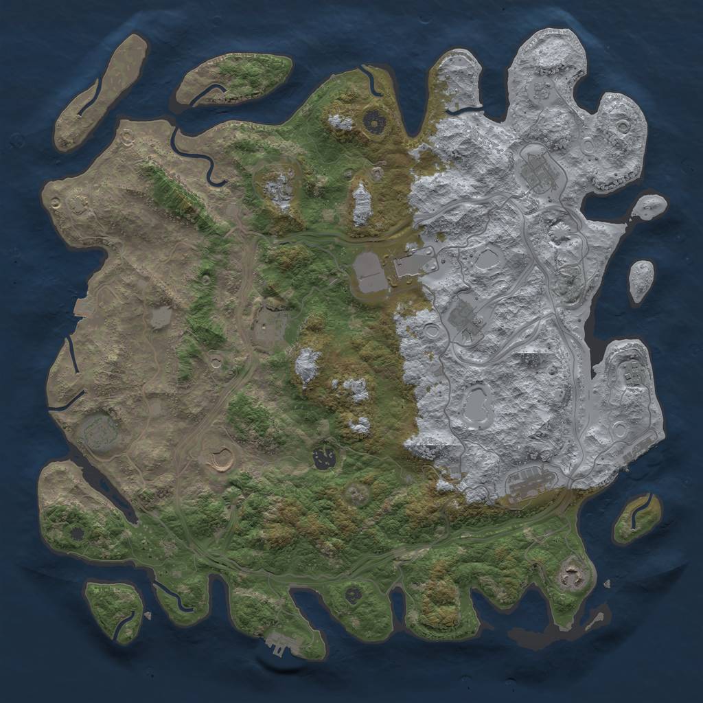 Rust Map: Procedural Map, Size: 4500, Seed: 18023663, 19 Monuments