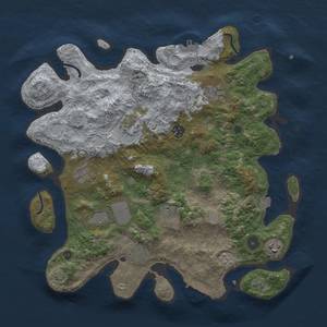 Thumbnail Rust Map: Procedural Map, Size: 3750, Seed: 2024060621, 17 Monuments