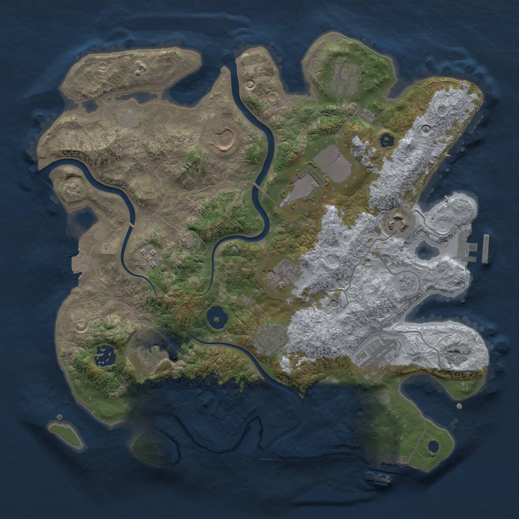 Rust Map: Procedural Map, Size: 3600, Seed: 24285848, 16 Monuments