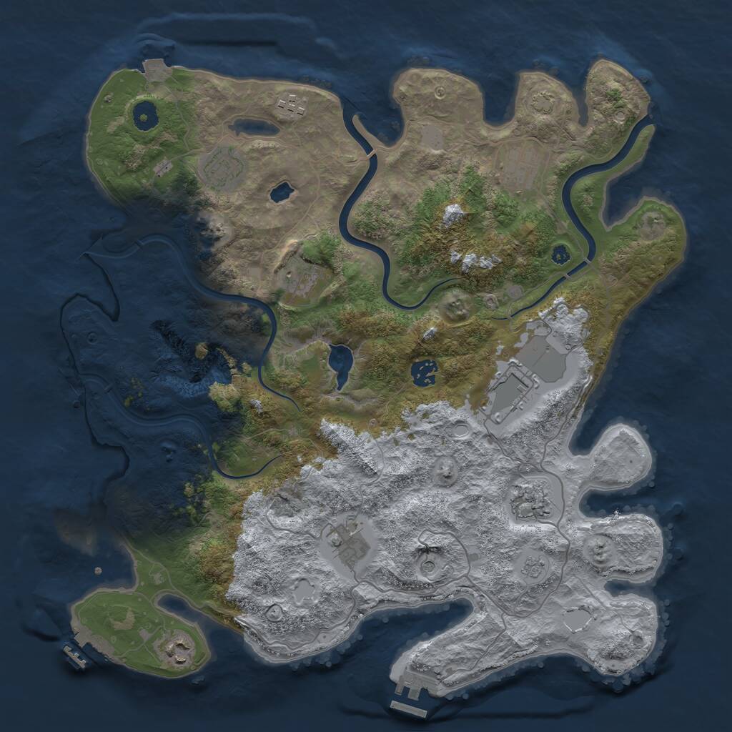 Rust Map: Procedural Map, Size: 4000, Seed: 88400342, 15 Monuments