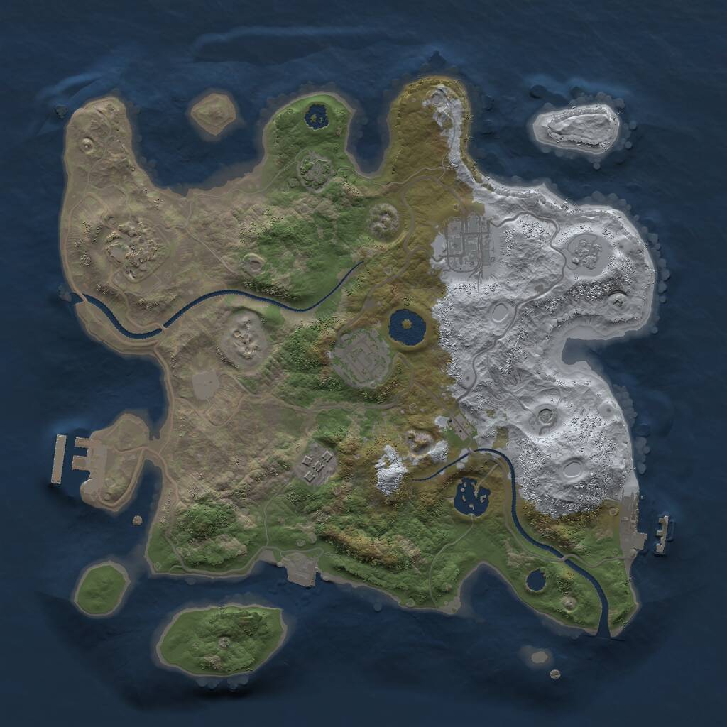 Rust Map: Procedural Map, Size: 3000, Seed: 1834287315, 11 Monuments