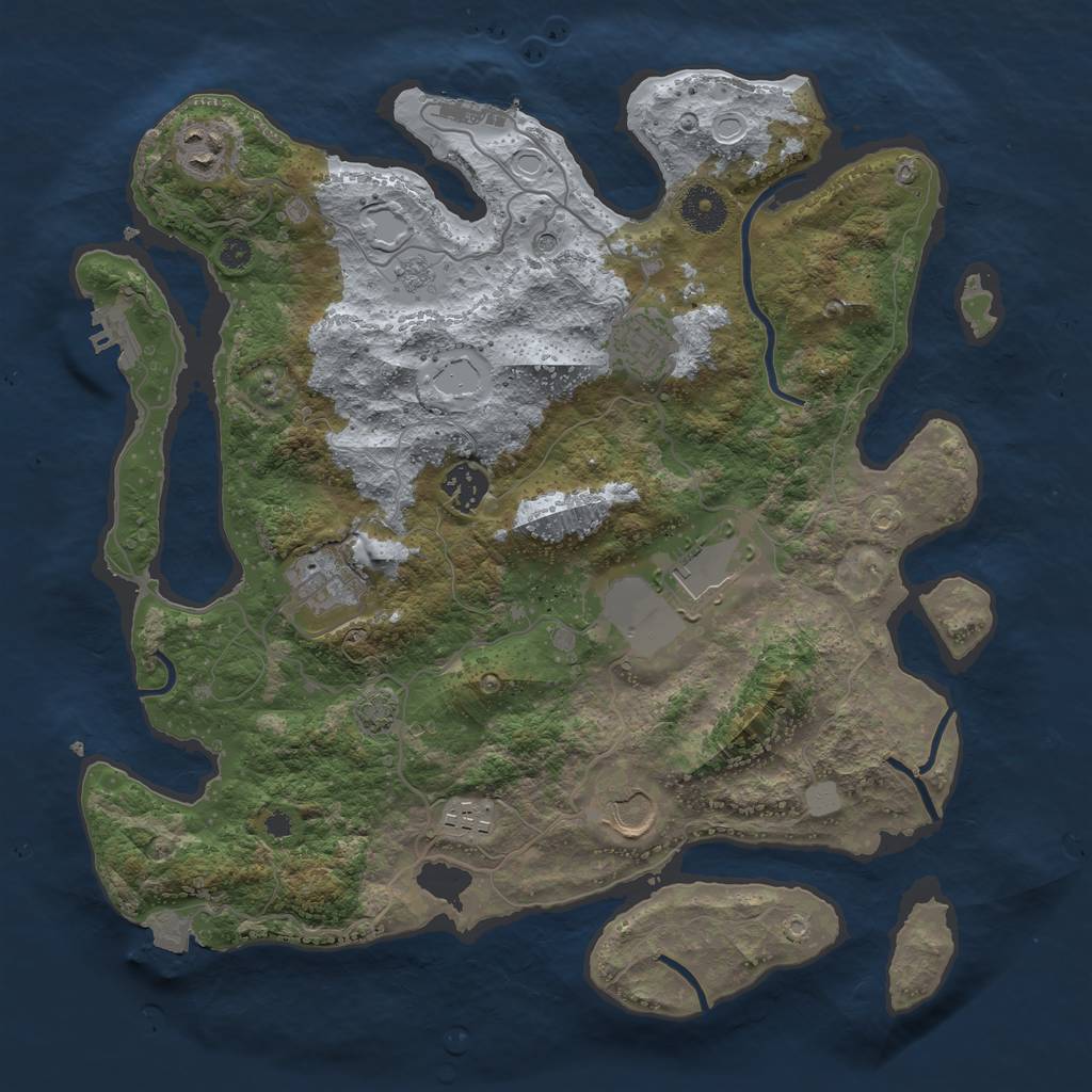 Rust Map: Procedural Map, Size: 3580, Seed: 713097744, 15 Monuments