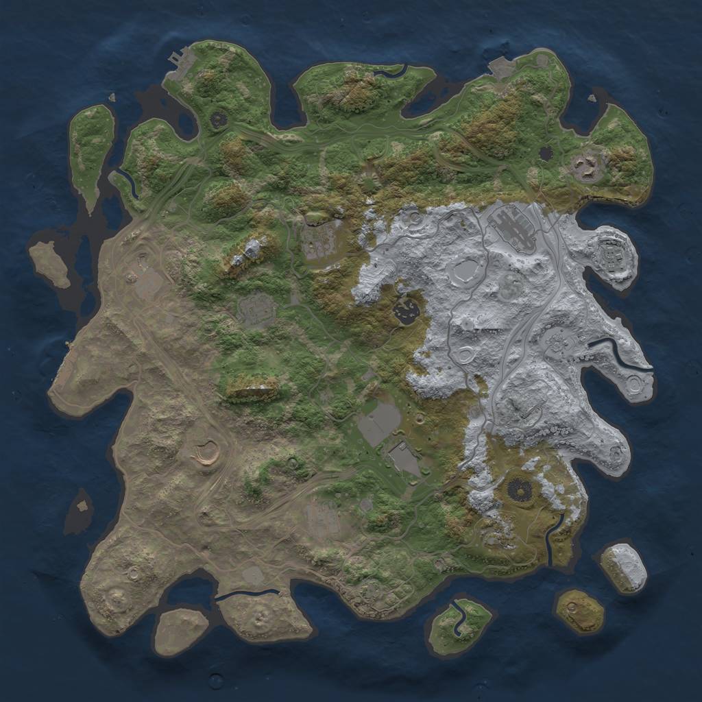 Rust Map: Procedural Map, Size: 4250, Seed: 27500, 19 Monuments