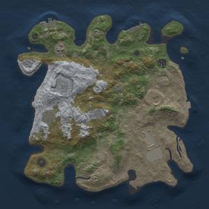 Thumbnail Rust Map: Procedural Map, Size: 3500, Seed: 65332211, 15 Monuments