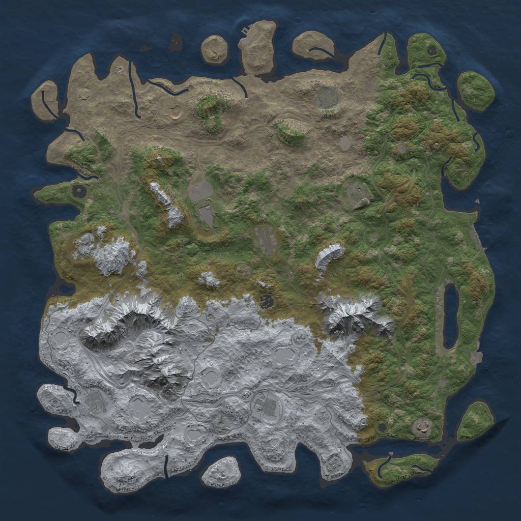 Rust Map: Procedural Map, Size: 5500, Seed: 1975632485, 19 Monuments