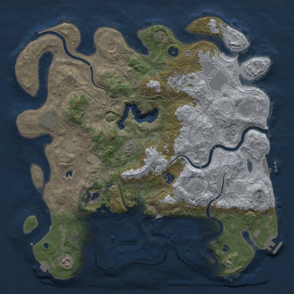 Rust Map: Procedural Map, Size: 4300, Seed: 60620247, 17 Monuments