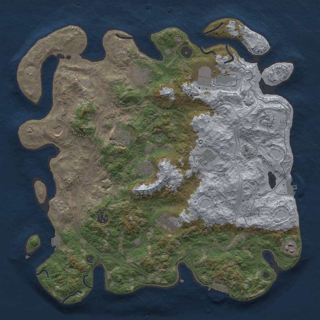 Rust Map: Procedural Map, Size: 4300, Seed: 60620247, 19 Monuments