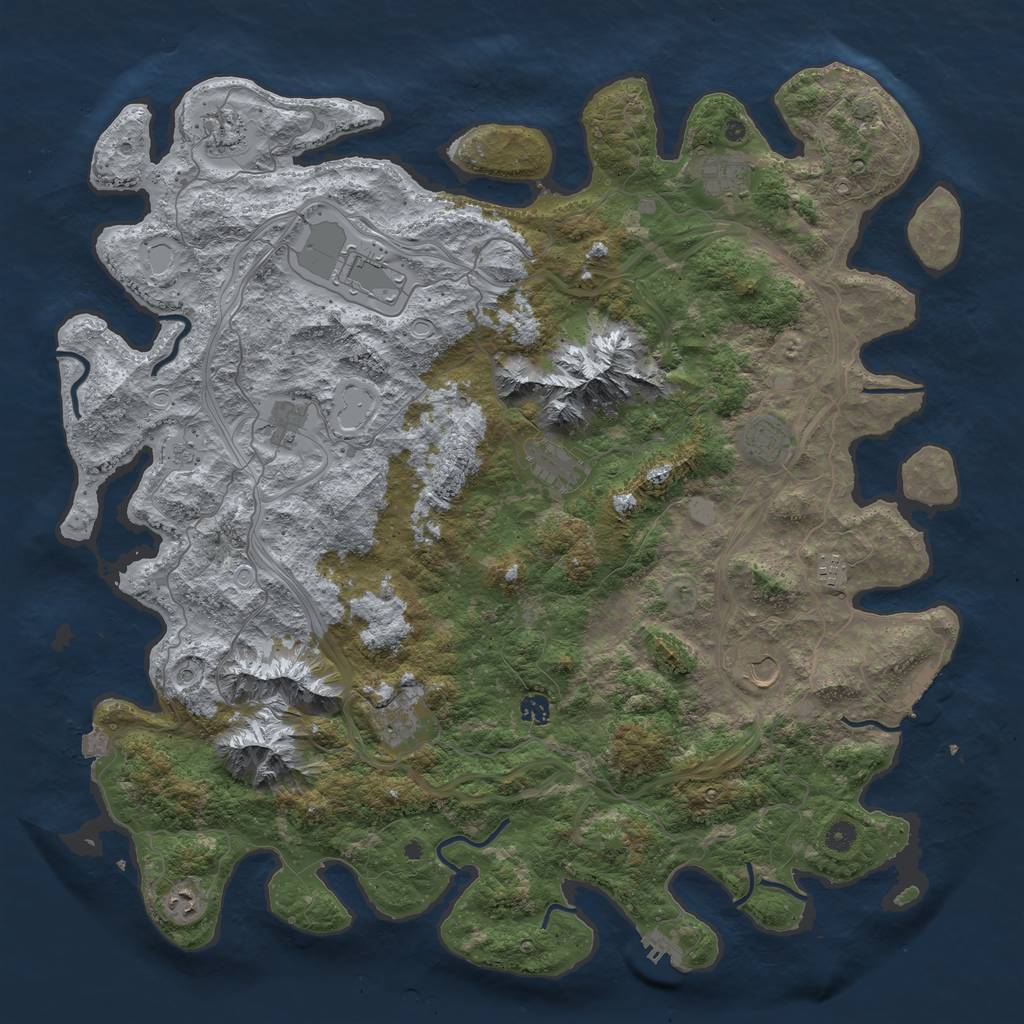 Rust Map: Procedural Map, Size: 5000, Seed: 390738031, 19 Monuments