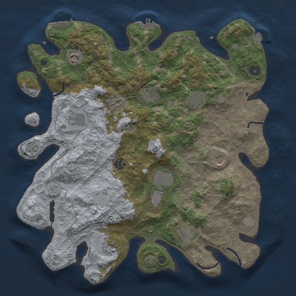 Rust Map: Procedural Map, Size: 4000, Seed: 812345679, 18 Monuments