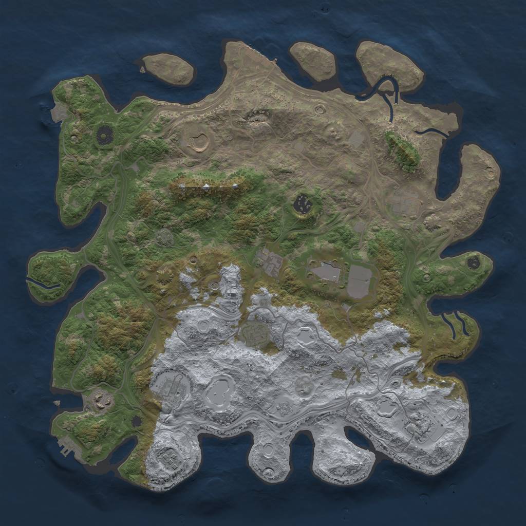 Rust Map: Procedural Map, Size: 4250, Seed: 528862113, 18 Monuments