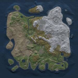 Thumbnail Rust Map: Procedural Map, Size: 3550, Seed: 50908548, 12 Monuments