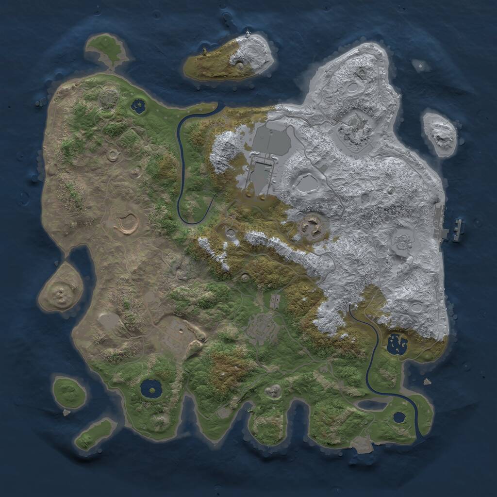 Rust Map: Procedural Map, Size: 3550, Seed: 50908548, 12 Monuments