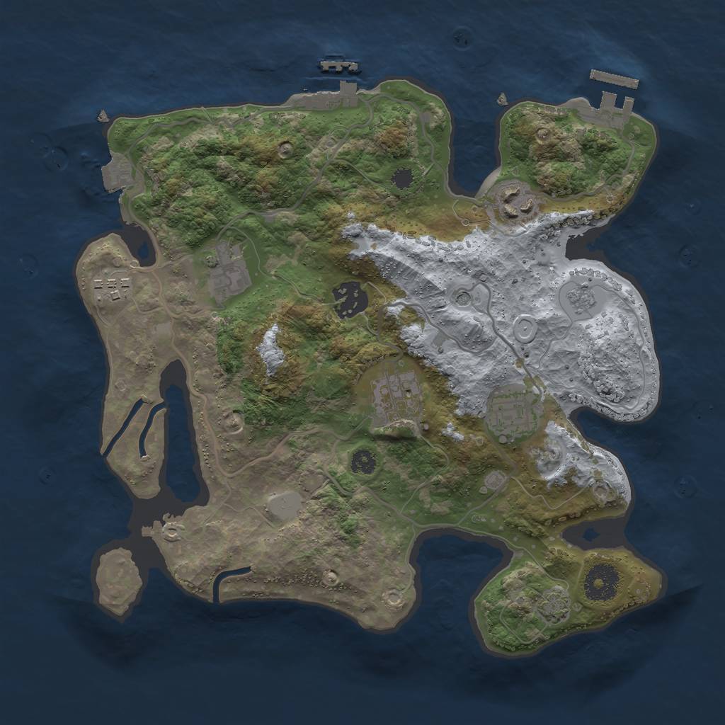 Rust Map: Procedural Map, Size: 3000, Seed: 6425524, 14 Monuments