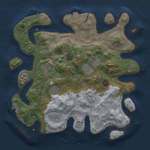 Thumbnail Rust Map: Procedural Map, Size: 3500, Seed: 2123589, 17 Monuments