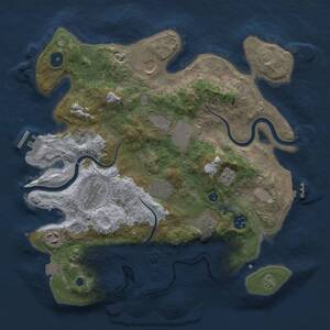 Thumbnail Rust Map: Procedural Map, Size: 3500, Seed: 193968350, 13 Monuments
