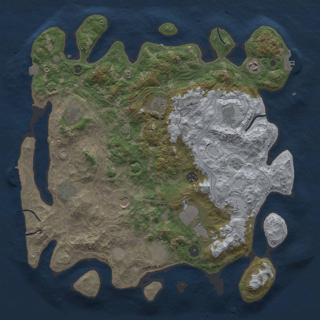 Rust Map: Procedural Map, Size: 4250, Seed: 1265529711, 19 Monuments