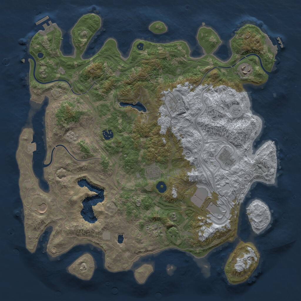 Rust Map: Procedural Map, Size: 4250, Seed: 1265529711, 15 Monuments