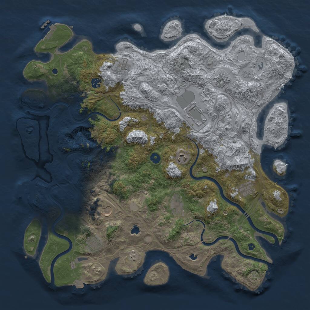 Rust Map: Procedural Map, Size: 4500, Seed: 125917848, 16 Monuments