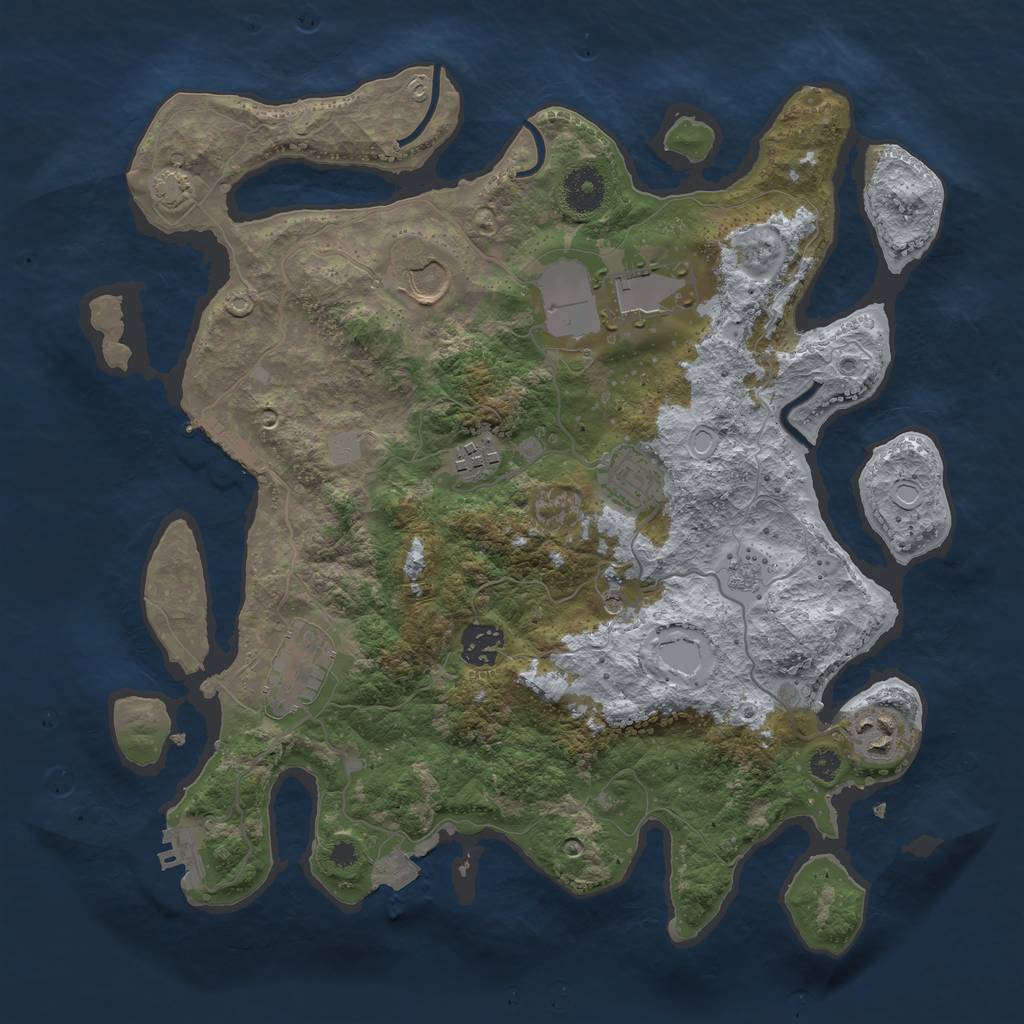 Rust Map: Procedural Map, Size: 3500, Seed: 151418462, 15 Monuments