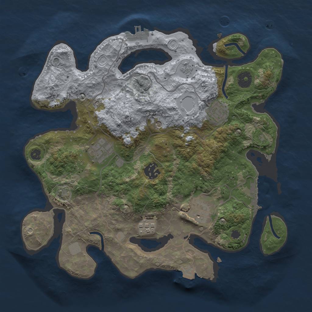 Rust Map: Procedural Map, Size: 3000, Seed: 138465118, 13 Monuments