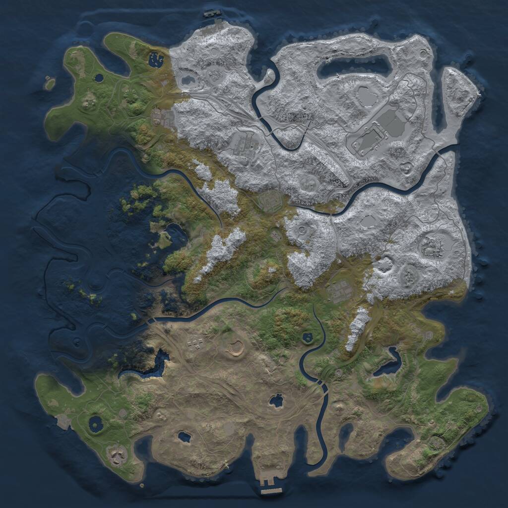 Rust Map: Procedural Map, Size: 4888, Seed: 1212121, 16 Monuments
