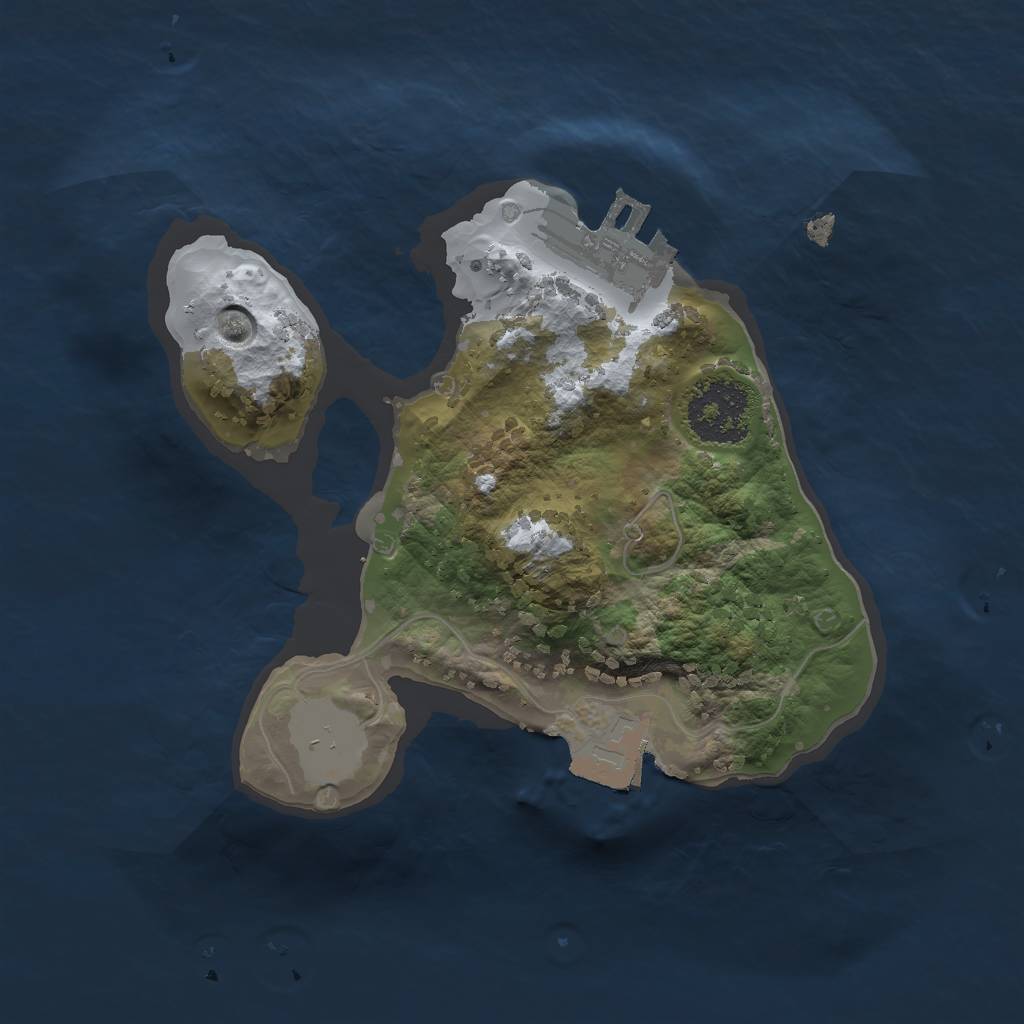 Rust Map: Procedural Map, Size: 1650, Seed: 641238, 4 Monuments