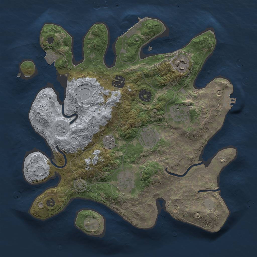 Rust Map: Procedural Map, Size: 3000, Seed: 6912078, 13 Monuments