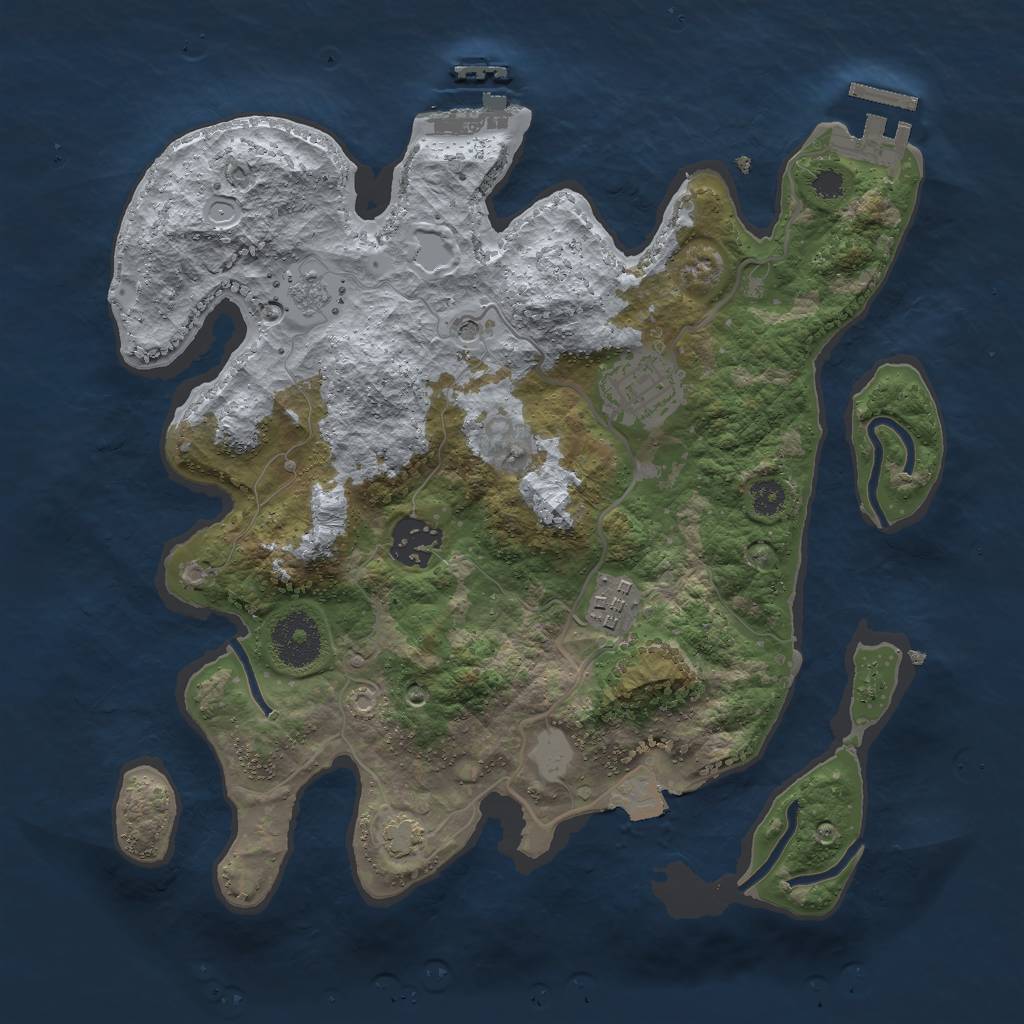 Rust Map: Procedural Map, Size: 3000, Seed: 19369, 11 Monuments