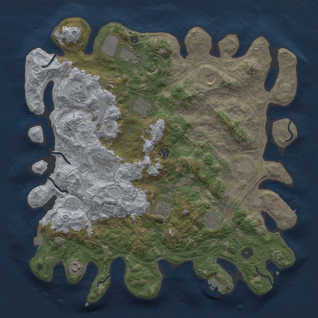 Rust Map: Procedural Map, Size: 4250, Seed: 916000985, 19 Monuments