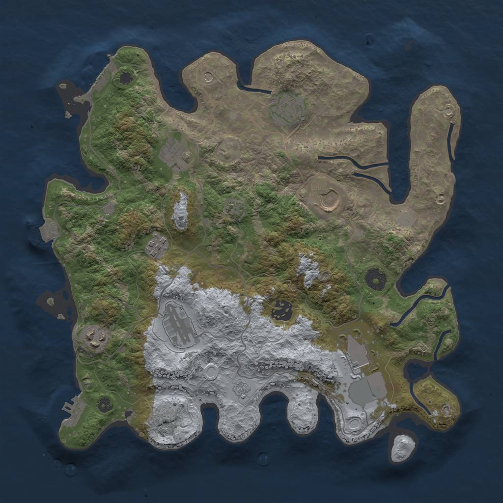 Rust Map: Procedural Map, Size: 3500, Seed: 1284066524, 16 Monuments