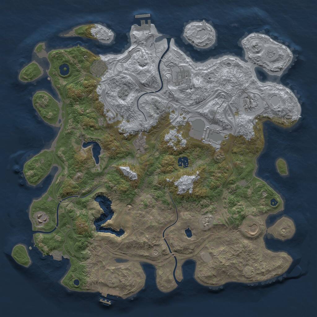 Rust Map: Procedural Map, Size: 4250, Seed: 1272206159, 15 Monuments