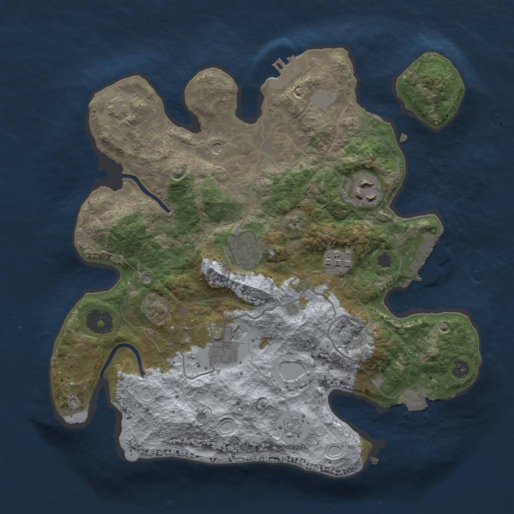 Rust Map: Procedural Map, Size: 3000, Seed: 82465, 12 Monuments