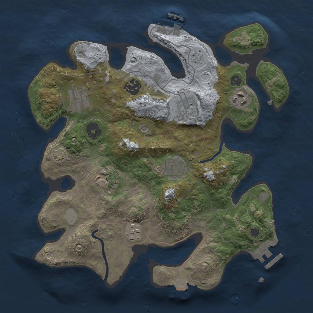 Rust Map: Procedural Map, Size: 3000, Seed: 1534731180, 15 Monuments