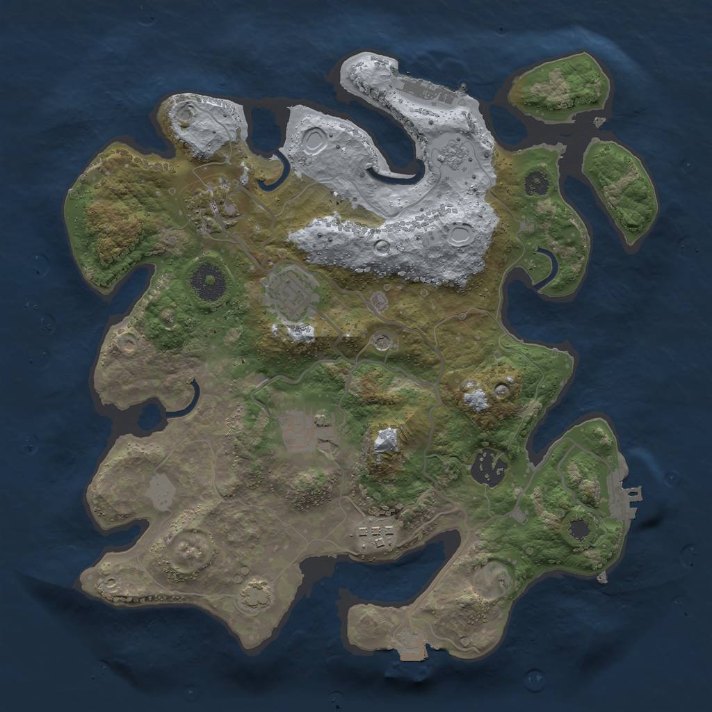Rust Map: Procedural Map, Size: 3000, Seed: 1534731180, 13 Monuments