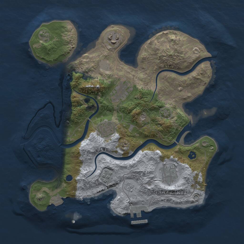 Rust Map: Procedural Map, Size: 3000, Seed: 2013608293, 10 Monuments