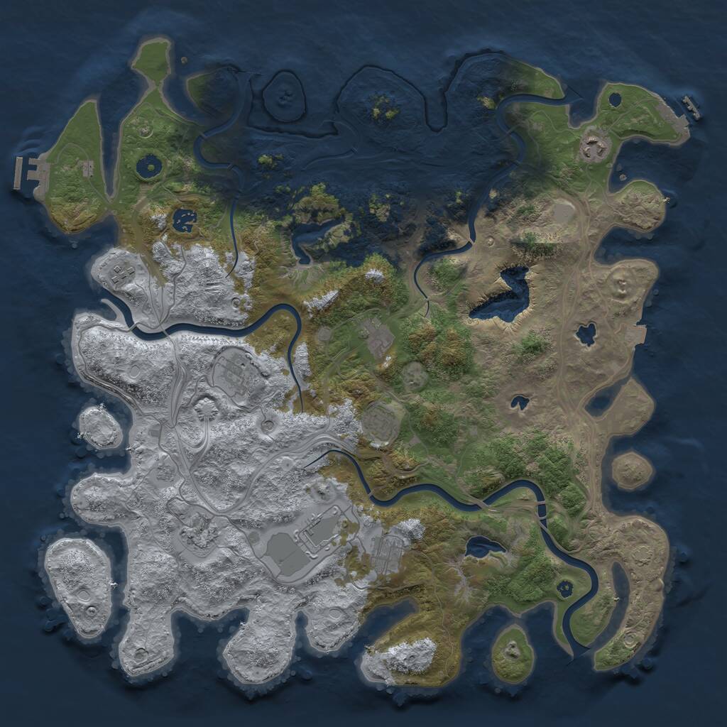 Rust Map: Procedural Map, Size: 4500, Seed: 2021523721, 15 Monuments