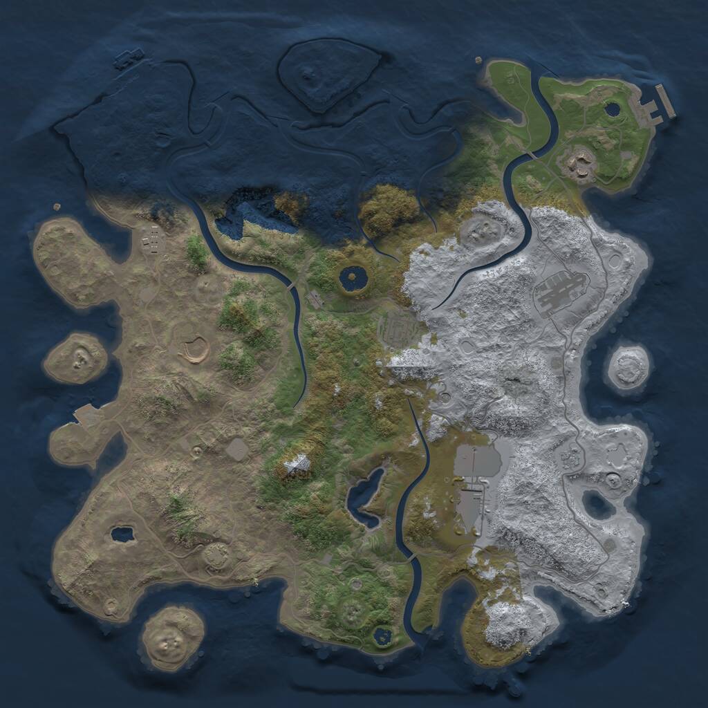 Rust Map: Procedural Map, Size: 4000, Seed: 563037295, 12 Monuments