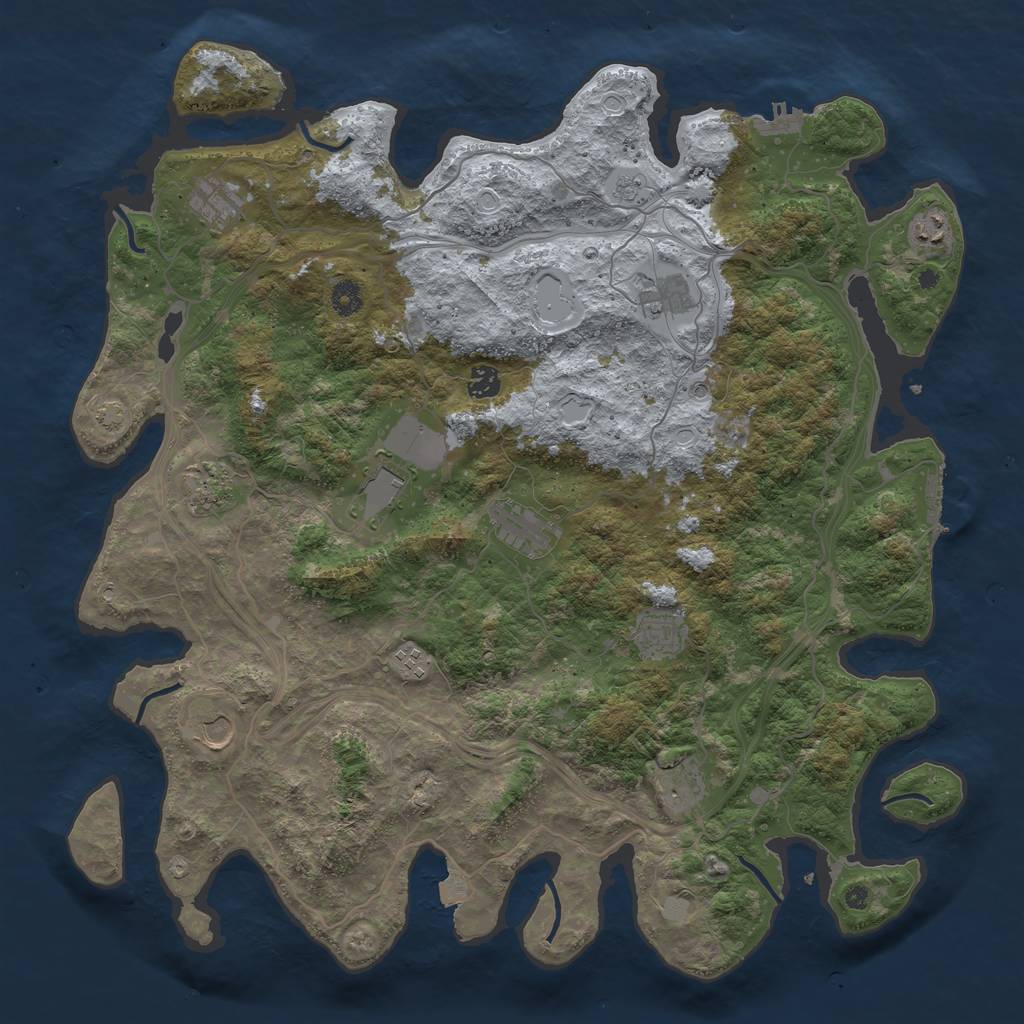 Rust Map: Procedural Map, Size: 4500, Seed: 849907843, 19 Monuments