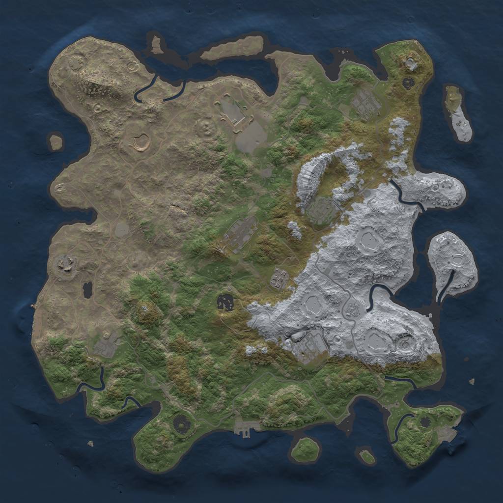 Rust Map: Procedural Map, Size: 4200, Seed: 1418440830, 18 Monuments