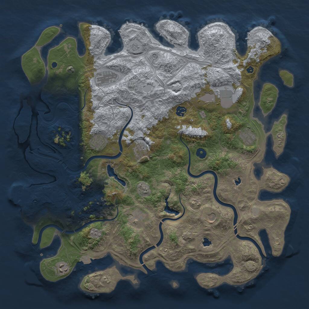 Rust Map: Procedural Map, Size: 4500, Seed: 793211679, 15 Monuments