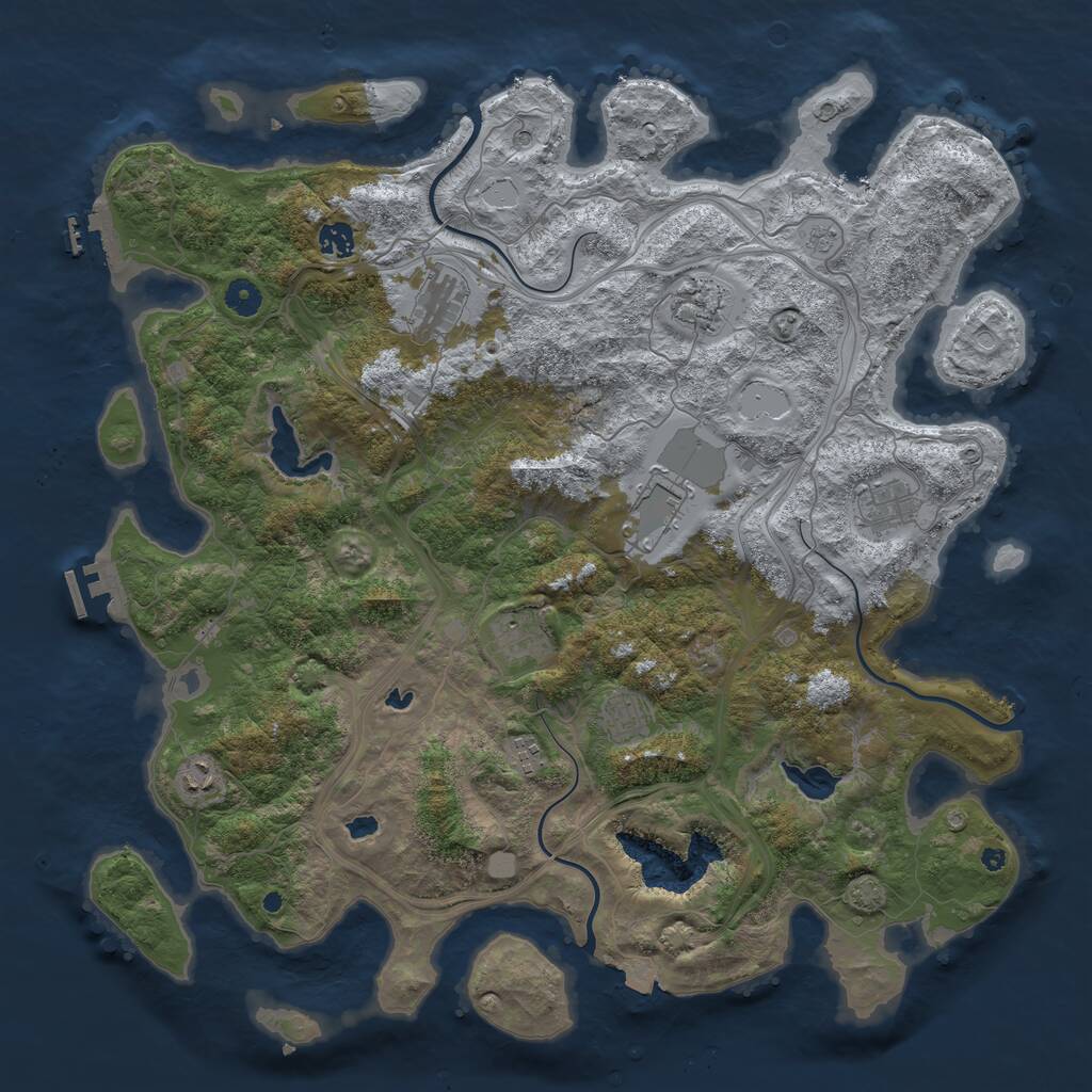 Rust Map: Procedural Map, Size: 4500, Seed: 855790813, 15 Monuments