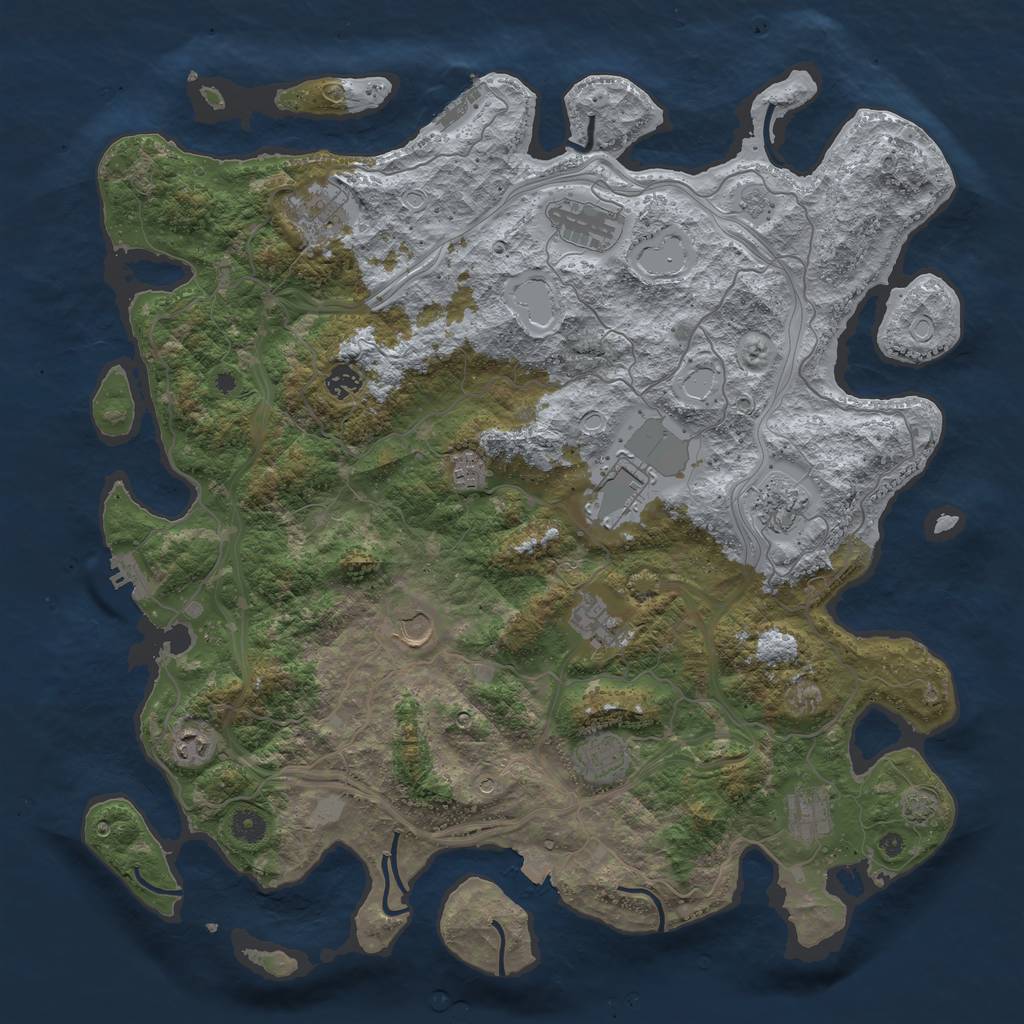 Rust Map: Procedural Map, Size: 4500, Seed: 855790813, 19 Monuments