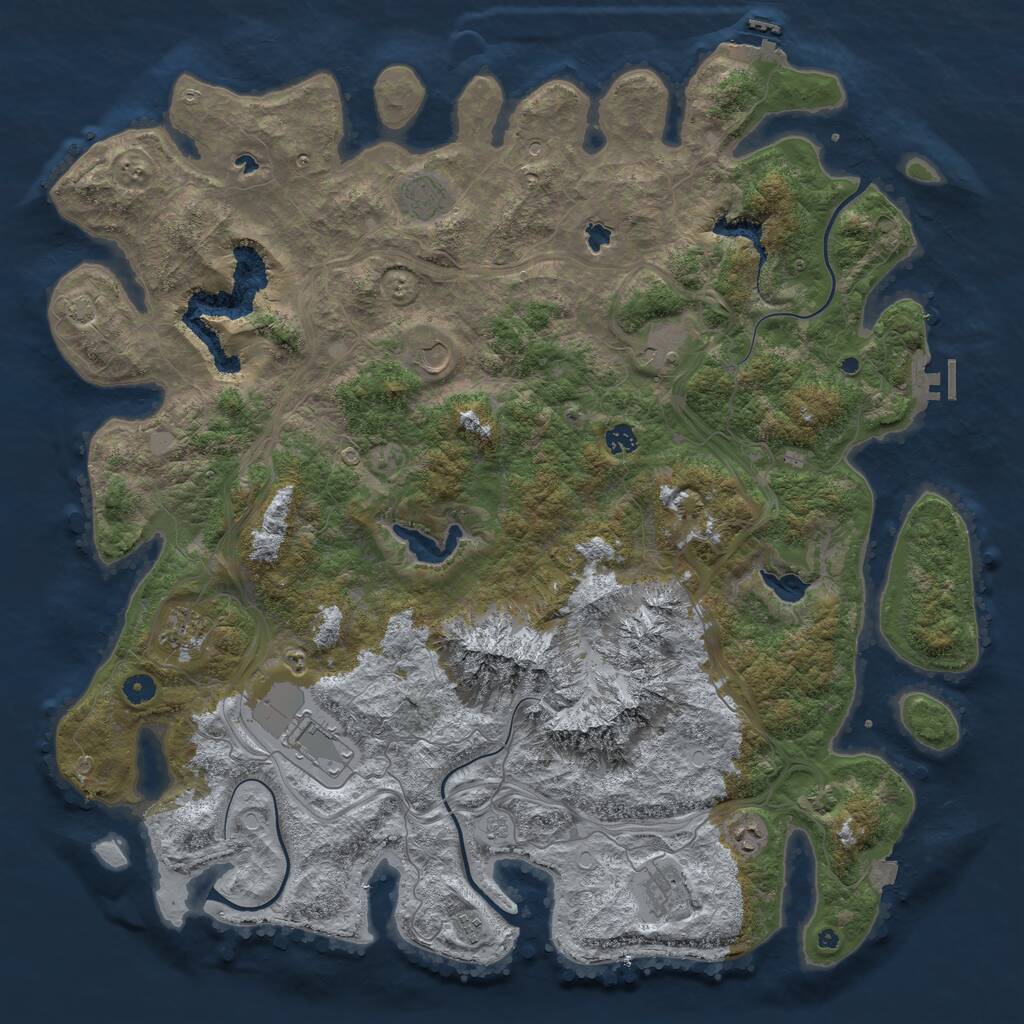 Rust Map: Procedural Map, Size: 5000, Seed: 2749458, 15 Monuments