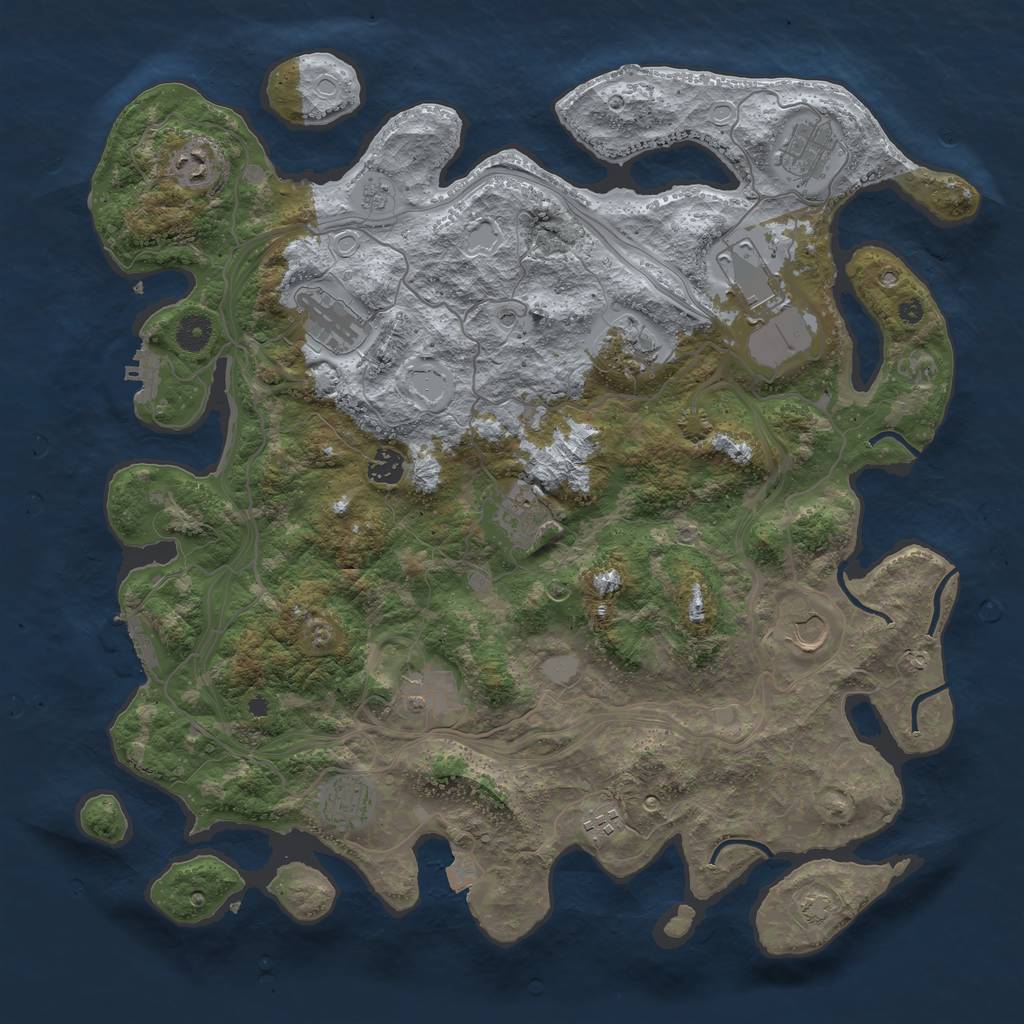 Rust Map: Procedural Map, Size: 4250, Seed: 1941490825, 19 Monuments