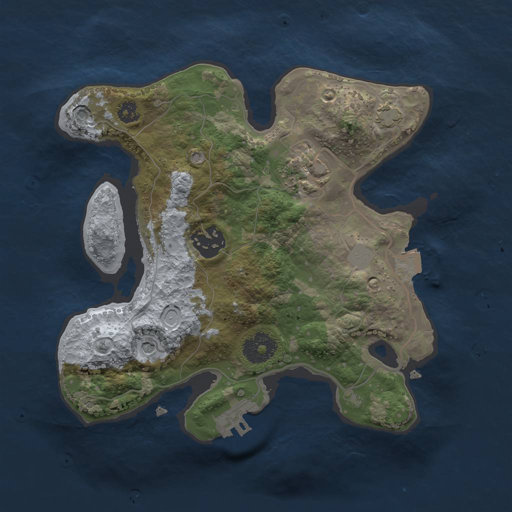 Rust Map: Procedural Map, Size: 2400, Seed: 850791981, 8 Monuments