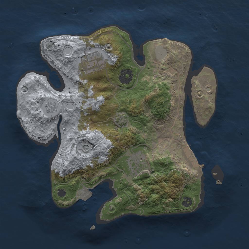 Rust Map: Procedural Map, Size: 2500, Seed: 509715319, 9 Monuments