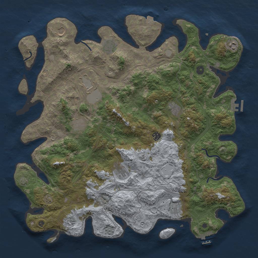 Rust Map: Procedural Map, Size: 4500, Seed: 1063018814, 19 Monuments