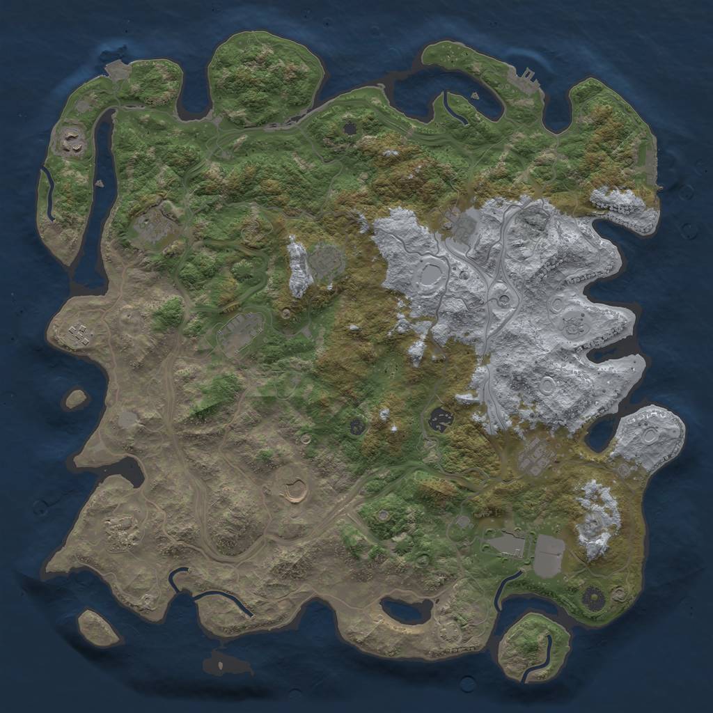 Rust Map: Procedural Map, Size: 4500, Seed: 137418655, 19 Monuments