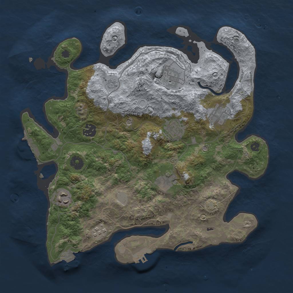 Rust Map: Procedural Map, Size: 3250, Seed: 5001524, 15 Monuments