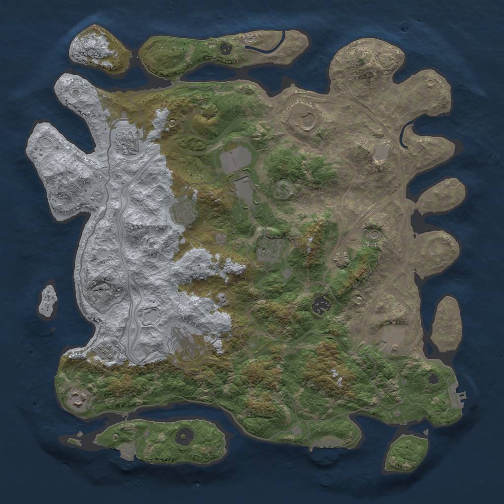 Rust Map: Procedural Map, Size: 4250, Seed: 139737811, 18 Monuments
